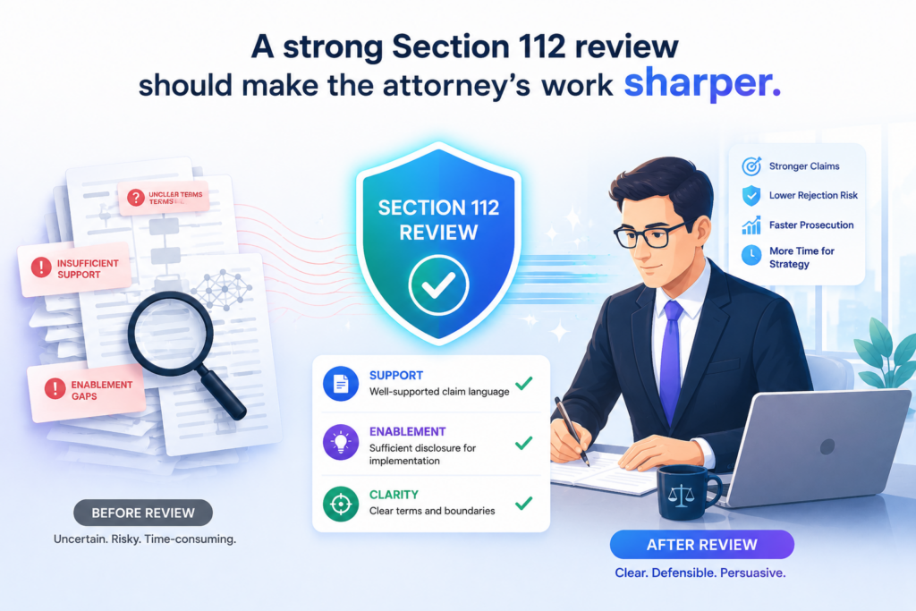 AI review is not a replacement for a patent attorney. It is a way to make attorney review better.