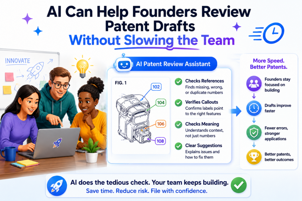Patent work often feels slow because it pulls founders away from building. You may want protection, but you do not want to spend days checking drawings, chasing draft edits, or trying to decode patent style.