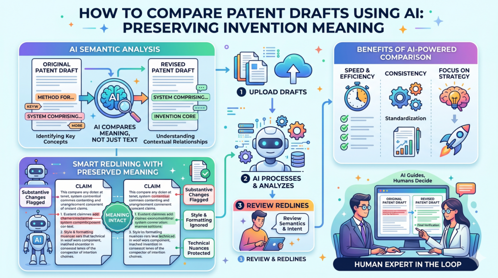 A patent redline is not only about seeing words that changed. It is about knowing whether the meaning changed in a safe way. This is where many teams get stuck.
