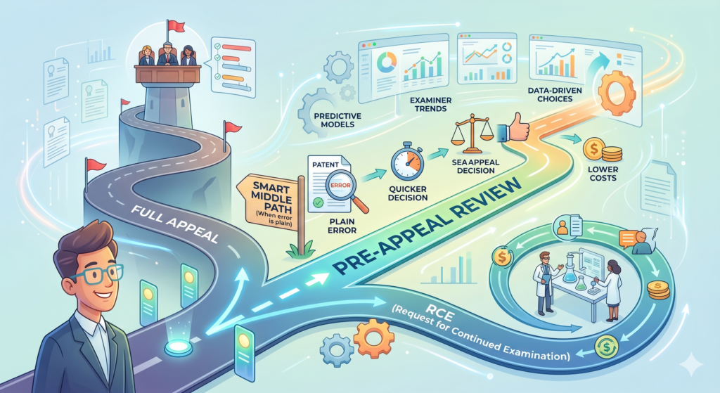Pre-appeal review can help when the examiner’s rejection has a clear problem and you want that problem reviewed before going deeper into a full appeal.