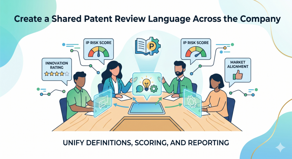 A repeatable patent review process needs shared words. This sounds small, but it is one of the biggest reasons teams either move fast or get stuck. When each team uses different words for the same thing, patent review becomes slow. 