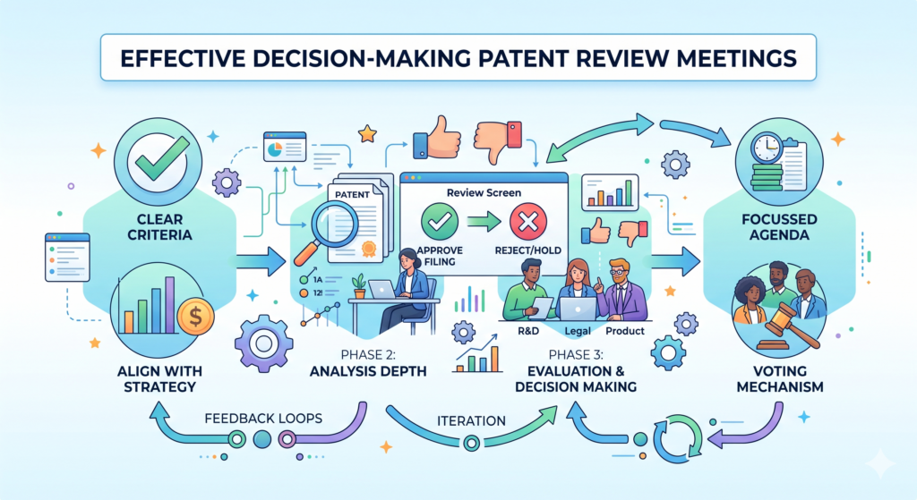 Patent review meetings can become a waste of time if they are not designed well. Too many people join. The agenda is unclear. The loudest voice wins. Engineers explain too much or too little. 