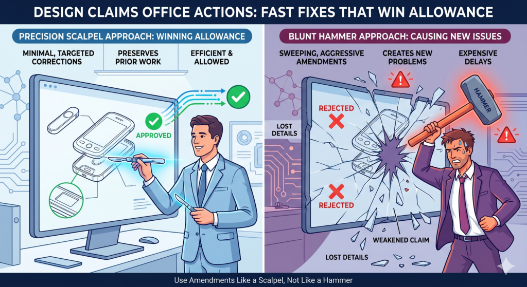 An Office Action response is not the time to make broad, careless changes. Every amendment should have a reason.