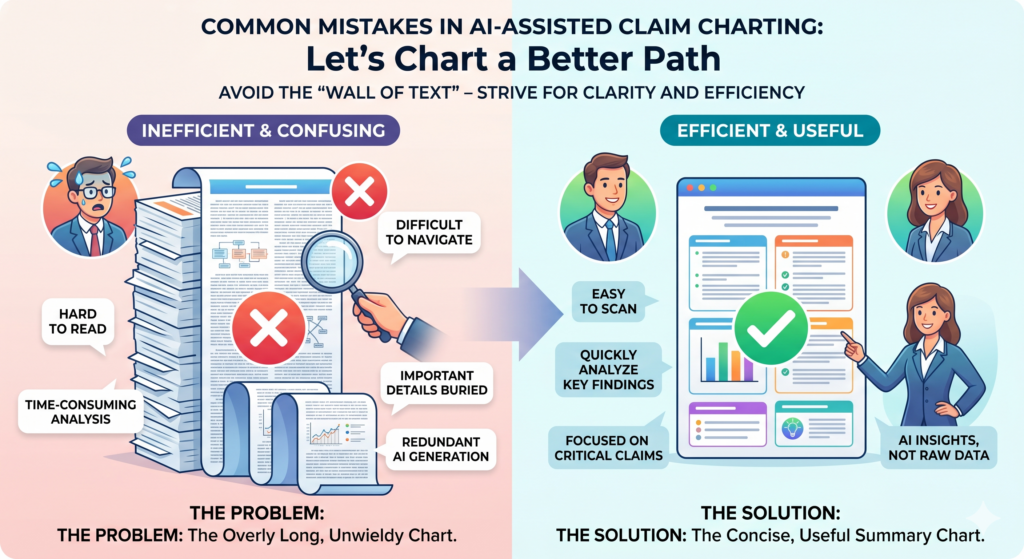 AI can produce a lot of text very quickly. That can feel productive, but it can also create a new problem. The chart becomes so long, dense, and repetitive that no one wants to read it.
