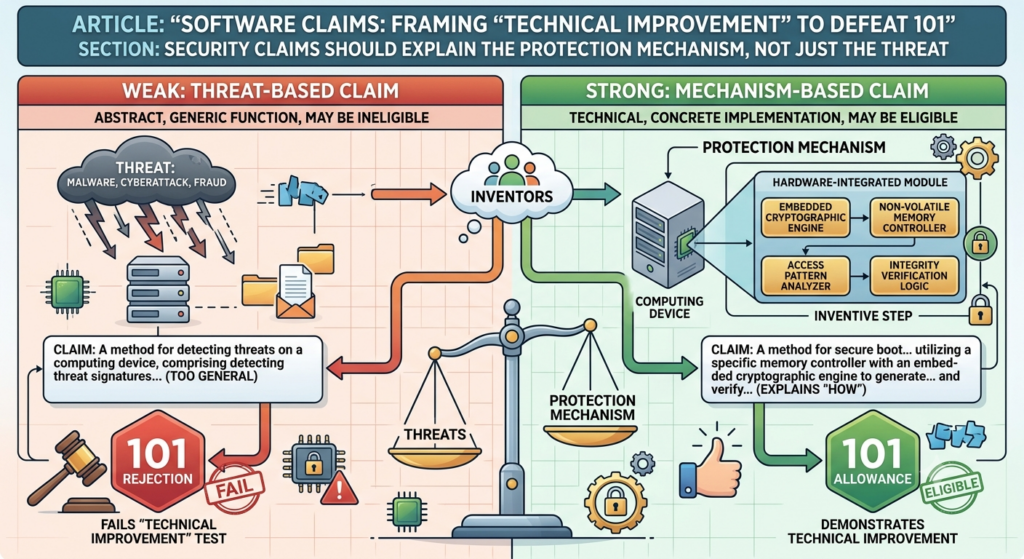 It should not only say the system prevents attacks, protects users, or improves trust. It should explain what the system changes to reduce risk.
