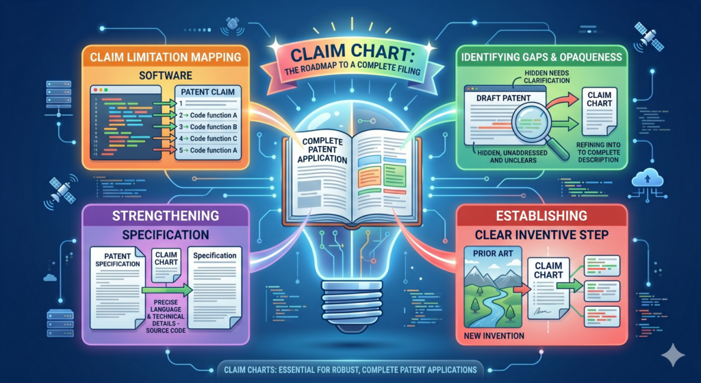 A patent filing should give enough detail to support the invention. For software, that often means describing more than one version of the system.