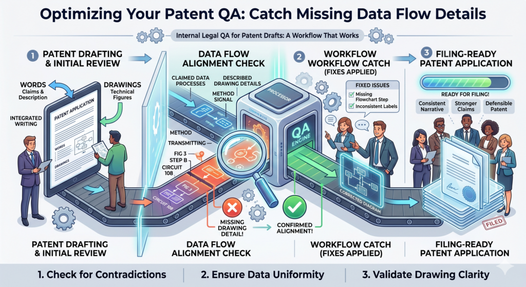 A patent draft for software, AI, robotics, automation, or connected hardware often depends on data flow.