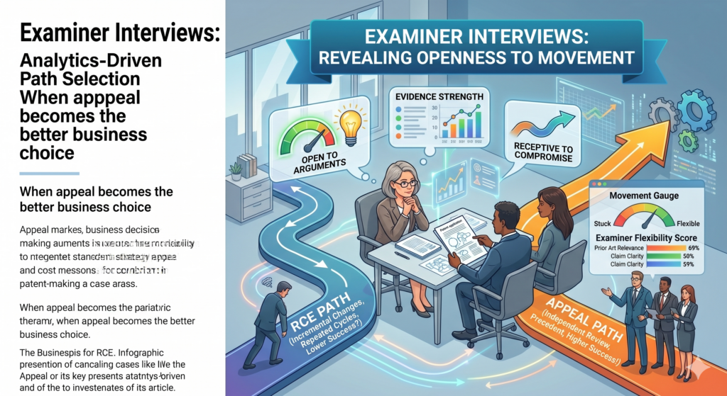 An examiner interview can be one of the most useful steps before choosing appeal or RCE. It gives the team a chance to test the issue in a direct conversation.