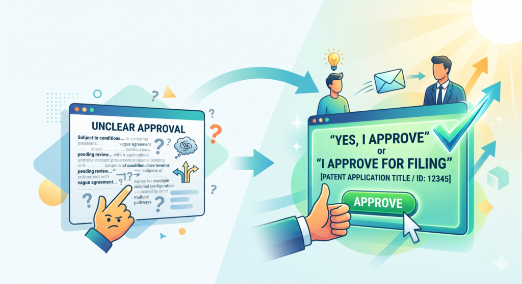 The approval request itself matters more than most teams think. A weak message creates weak approvals. A strong message creates a clean record and helps inventors take the task seriously.
